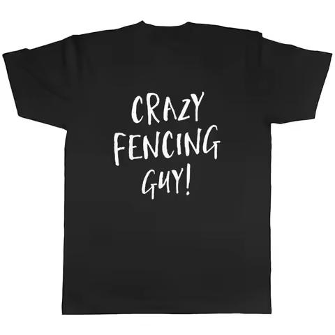 Crazy Fencing Guy Mens Unisex T-Shirt Tee