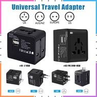 【Ready Stock】Dual USB Universal Travel Adapter US/EU/UK/AU 2.1A PD 20W Charger Power Wall Charger Ty