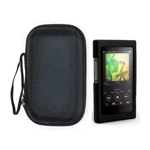 Portable Case Bag Storage Pouch + LCD Screen Protector for Sony Walkman NW-A55HN A56HN A57HN A50 A55