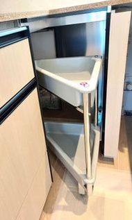 全新廚櫃三角形轉角推拉收納架