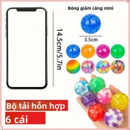 6 Mini Rainbow Squishy Căng Thẳng Bóng Bộ Bền Không Độc Hại Bóp Bóng EDC Cảm Giác Thần Tài Đồ Chơi G