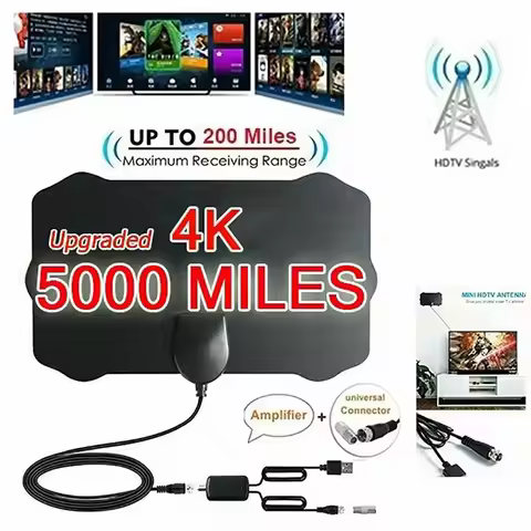4K High Gain HD TV DTV Box Digital TV Antenna EU Plug 5000 Miles Booster Active Indoor Aerial HD Fla