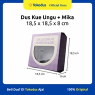 UNGU Cake Box Cookie Box/ size 18.5 x 18.5 x 8 cm Purple Color Ivory + WhiteCraft + Mica Material