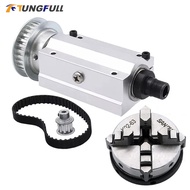 50 Four-jaw / 63 Three-jaw Chuck Spindle Assembly Miniature Lathe Woodworking Bead Machine for DIY Lathe / Bead Machine