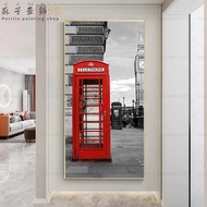 Perilla-Red Eiffel Tower ตู้โทรศัพท์ผ้าใบ London Pairing โปสเตอร์นอร์ดิกขาวศิลปะบนผนังรูปภาพห้องครัว