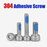 304 Stainless Steel Inner Hexagonal Adhesive Anti Loosening Screw Shock-Absorbing Adhesive Coated St