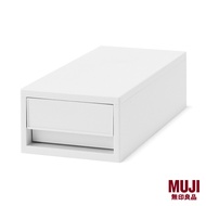 MUJI Polypropylene Additional Drawer Shallow White Grey