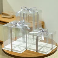 6/8/10/12in Transparent Cake Box Gift Box Kotak Kek Hantaran jernih Faamarket Ready Stock