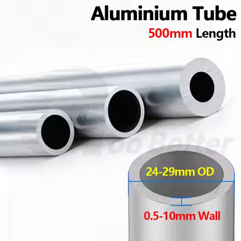 Aluminium Tube 24mm-29mm Outer Dia 0.5mm-10mm Wall Thick Straight 500mm Length Round 6063 6061 Alumi