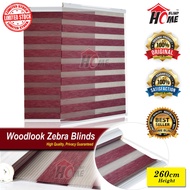 WOOD LOOK  Korea Zebra Blind 260cm (Height) / Langsir Bidai Korea / Width 167cm / GOLD METALLIC