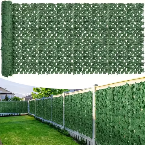 Artificial Ivy Privacy Fence Wall Screen, Artificial Hedges Fence and Faux Ivy Vine Leaf Decoration 