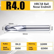 Carbide Endmill HRC58 Solid Tungsten Steel R Ball Nose End Mill Cutter Carbide Ball Milling Cutter F