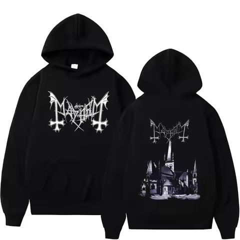 Mayhem De Mysteriis Dom Sathanas Graphic Pullover Men Women Fashion Death Black Metal Rock Band Hood