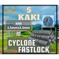 PAGAR CYCLONE FASTLOCK [5 KAKI] 2.5MMx2.5MM PAGAR LEMBU KAMBING RUSA KEBUN DURIAN SAWIT AGRO