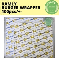 RAMLY BURGER WRAPPER Lembu/Ayam -100pcs/+-