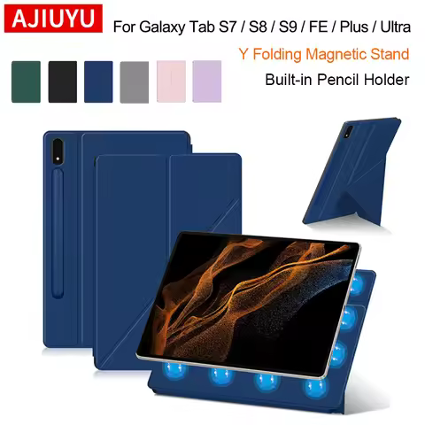 Magnetic Case For Samsung Galaxy Tab S9 S8 S7 FE Plus 11 12.4 Smart Book Cover For Galaxy Tab S8 S9 