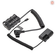 D-Tap to Dual-sided NP-F550 Dummy Battery + Type-C to DR-E6 Dummy Battery Coiled Cable DC Coupler Accessory for Canon EOS R5/R6/R/ EOS 5D Mark IV/5D Mark Ill/5D  G&amp;M-2.20