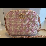 Chanel VIP千鳥格粉色貝殼包