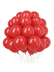 15/45/100入5/10/12吋紅色氣球乳膠派對氣球,用於像生日、婚禮、情人節、嬰兒淋浴、性別揭露、畢業氣球裝飾的氦氣氣球 (含紅絲帶)