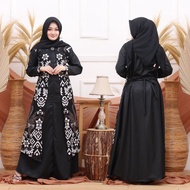 GAMIS COUPLE SARIMBIT KELUARGA KEMEJA BATIK PUTIH KOMBINASI POLOS JUMBO READY UKURAN KOMPLIT M L XL 