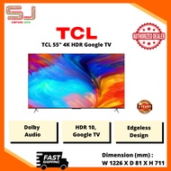 TCL 55" 4K HDR Google TV | Micro Dimming | Dolby Audio | Google TV | Bluetooth Audio | 55P636 | 2 Ye