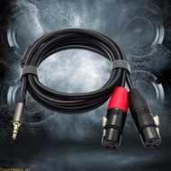 Best 50cm 1 2 3 0m 3 5mm Male to 2Double 3Pin Female Shielded Microphone Cord Grade