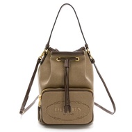 Prada刺繡帆布水桶包