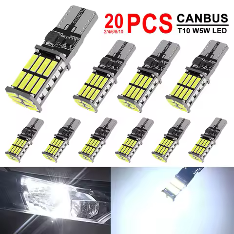 2/4/10 PCS T10 W5W LED Bulbs Canbus 12V/24V 4014-26SMD 6500K Car Signal Lights Interior Dome Door Tr