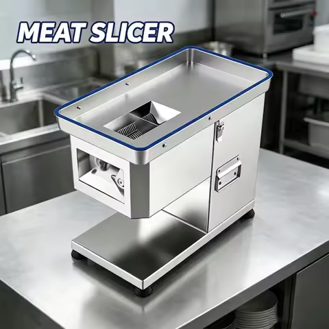 Desktop Stainless Steel Fresh Meat Slicer Electric Commercial Meat Slice Shred Diced Meat Cutting Ma