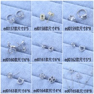 Earring setting with pentagram star base 4*6 6*6 6*8 8*8, diamond setting with hollow base, set of t
