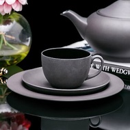 英國製Wedgwood稀有黑色玄武岩陶瓷手工咖啡杯下午茶杯三件組