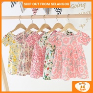 Baby Dress Girl 1-6Y Dress Baby Girl Baju Raya Kids Girl Dress Floral U Back Baju Budak Perempuan Bu