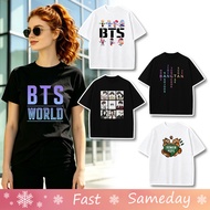KPOP BTS Merch Short Sleeved T shirt For Women Adult Round Neck Jungkok Cotton Shirt Casual Wear