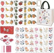Seaside Escape Tile Game, Mahjong Tile Set with 65 Tile, Travel Mahjong Set with Handbag for Spring 