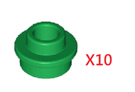 【磚樂】10個一組 LEGO樂高 85861 6338221 Round 1x1 Open Stud 綠色 圓粒附孔