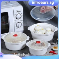 INTR Microwave Oven Special Soup Bowl With Cover Round Fresh-keeping Box Heating Lunch Box Large Instant Noodle Box Hot Soup Pot Plastic Utensils