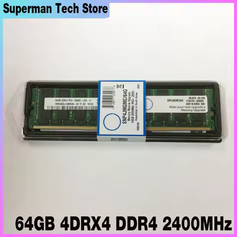 1 Pcs Server Memory SNP4JMGMC/64G ECC RDIMM RAM 2400 64GB 4DRX4 DDR4 2400MHz