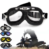 Retro Vintage Aviator Pilot Motorcycle Helmet Adjustable Goggles Riding glasses