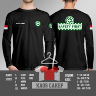 Free Safety First First First First Safety T-Shirt Your Name Long Sleeve Distro Shirt