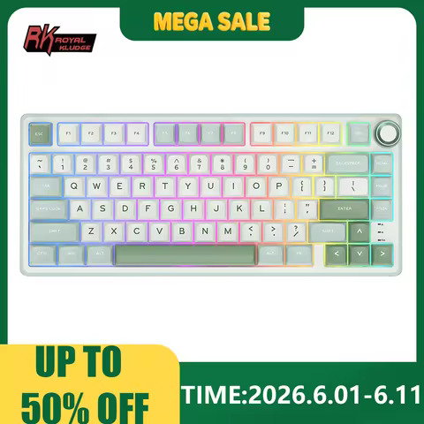 RK R75 Royal Kludge Wired Mechanical Keyboard 80 Keys 80% Gasket RGB Backlit Hot-swappable Gaming Ke