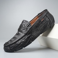 Spring Summer Mens Driving Moccasins High Quality Fashion Mens Crocodile Grain PU Leather Casual com