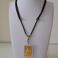 Thai Amulet Accessories: Rope String Amulet Necklace With 1 Ah Fook Hook (Gold &amp; Silver) Adjustable Length - Design 2