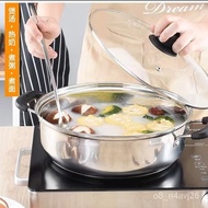 Extra Thick Heating Fast Stainless Steel Soup Pot Non-Stick Cooker Induction Cooker Porridge Making Soup Multi-Functiona