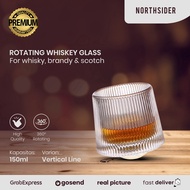 Gelas kaca whisky rotating whiskey scotch brandy crystal glass