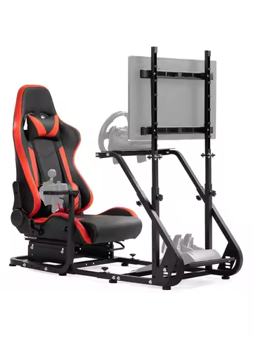 G923 Sim Cockpit, Red Seat, Fit Logitech/Thrust G25-920/T150/300, No Wheel/Pedal/Shift/Monitor,Racin