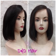 terbaru !!! wig rambut asli - wig wanita - wig bob-2 25cm - black -