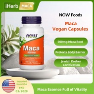 NOW maca 500mg100 vegcapsules Unisex Reproductive Health support testosterone nutrition exp