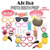 Aloha Photo Booth Prop 20pcs (Trattle / Flamingo / Summer Photobooth Photo Accessories)
