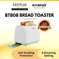 Khind BT808 Bread Toaster with Anti-Dust Cover Sandwich Maker Pembakar Roti Breakfast Maker