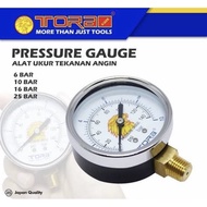 Compressor Air Gauge - Tora Pressure Gauge 6/10/16/25 Bar